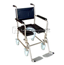 00523: รถเข็นนั่งถ่ายล้อเล็กสแตนเลส (Commode wheelchair)